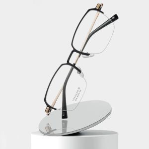 Men Titanium Frame Glasses , OEM Transparent Half Frame Glasses