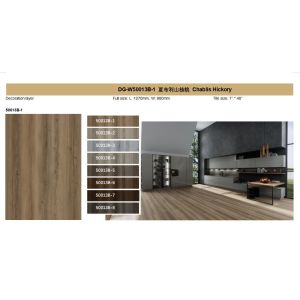 5.5mm Stone Plastic Composite Flooring Ultra Slim Fire Retardant Chablis Hickory