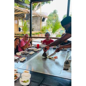 Outdoor Rectangle Gas Freestanding Teppanyaki Grill Table Hibachi Grill