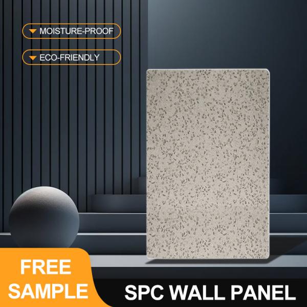 SPC Wall Panel 600*2440*4mm Waterproof Stone Plastic Eco-Friendly Seamless