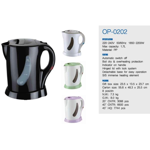 Auto Shut-off Electric Water Kettle with Fast Heating Speed and Electric Power Source