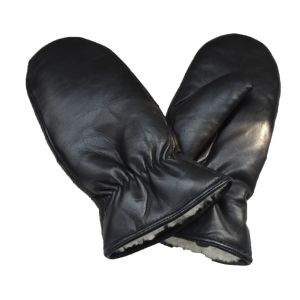 Genuine Winter Leather Mitten Gloves Thick Shearling Wool Lined Mittens