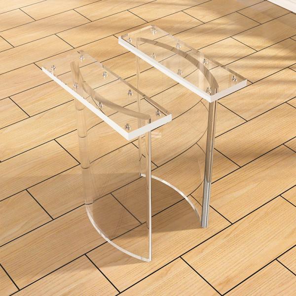 Stylish Clear Arc-Shaped Acrylic Table Legs Floating Design for Standard or