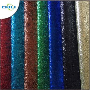 Eco Friendly Glitter Leather Fabric Elastic Long Durability Orderless No Harmful