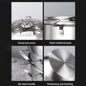Good Quality Stainless Steel Mirror Polishing Cooking Steamer Induction Cookware