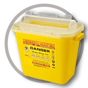 10 Litre Sharps disposal container, Sliding Lid, Red,Sharps Container |