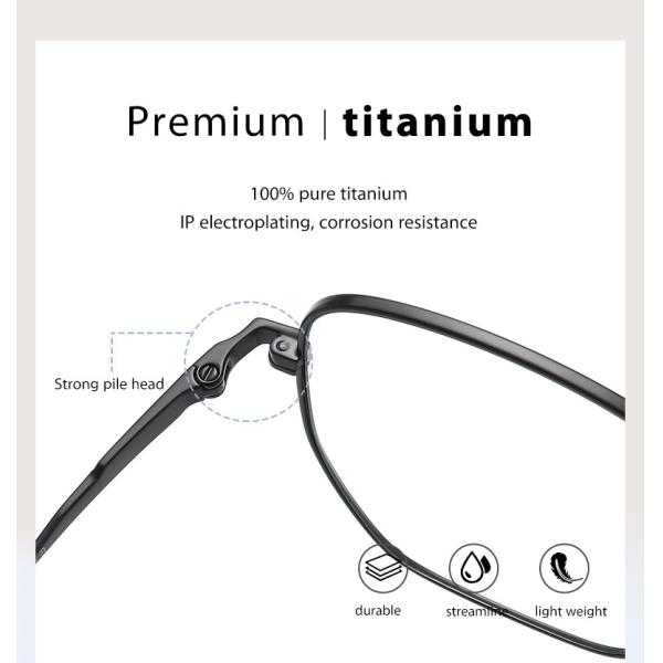 Polygonal Titanium Frame Glasses Blue Light Blocking Lens For Men And Women