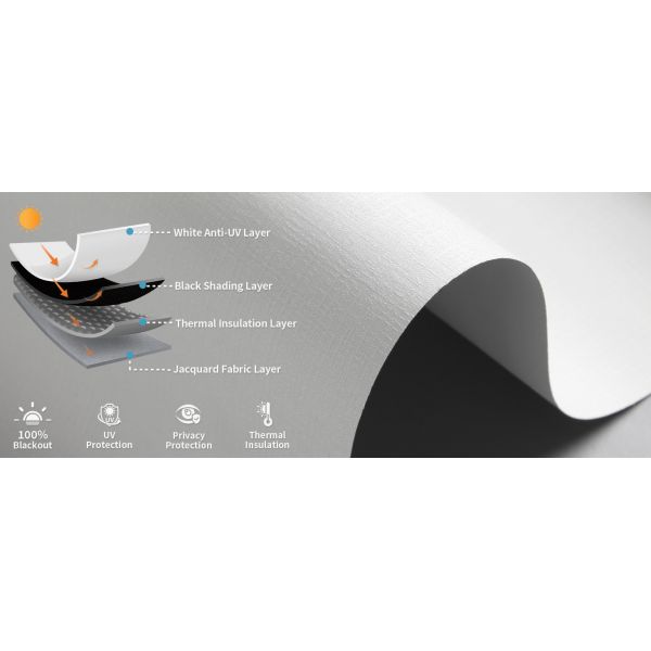 5% Openness Polyester-PVC Sunscreen Roller Blinds Fabric Waterproof for Hotel and Office