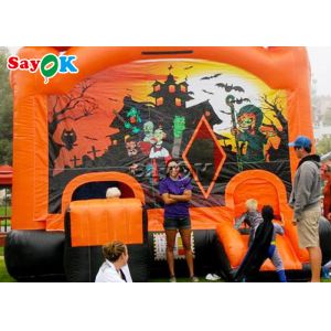 Halloween Pumpkin Inflatable Bounce House Silk Printing
