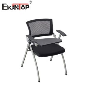 Black Foldable Metal Leg Training Office Chair In Modern Style