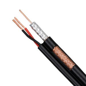 Copper Foil RG59 Coaxial Cable And Wire With Power CCTV Cable With Braided