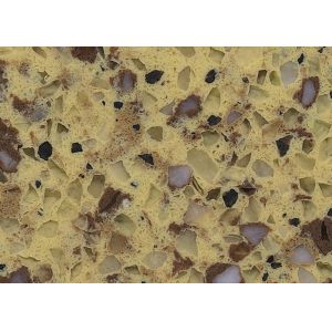 Quality SS606 Yellow Diamond Solid Quartz Countertops Strong Temperature Resistant for sale