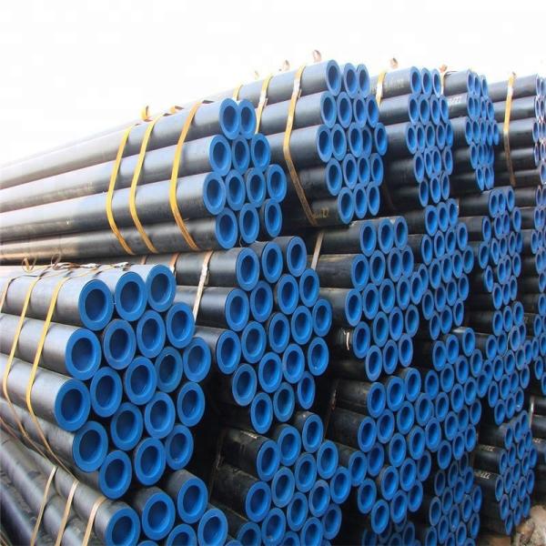 Buy ASTMA53 API5L Round Black Carbon Steel Pipe Plain Screwed Finish at wholesale prices