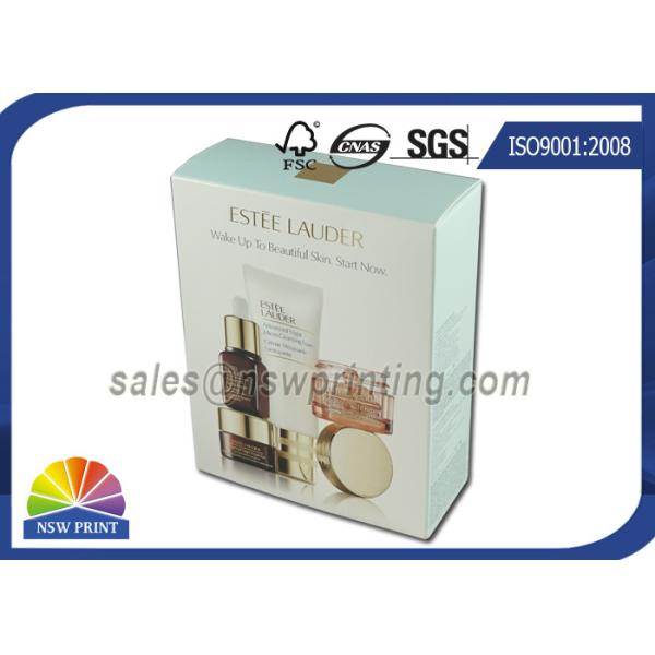Buy Cosmetic Packaging Folding Carton Box With Gold Foil Embossing Logo at wholesale prices