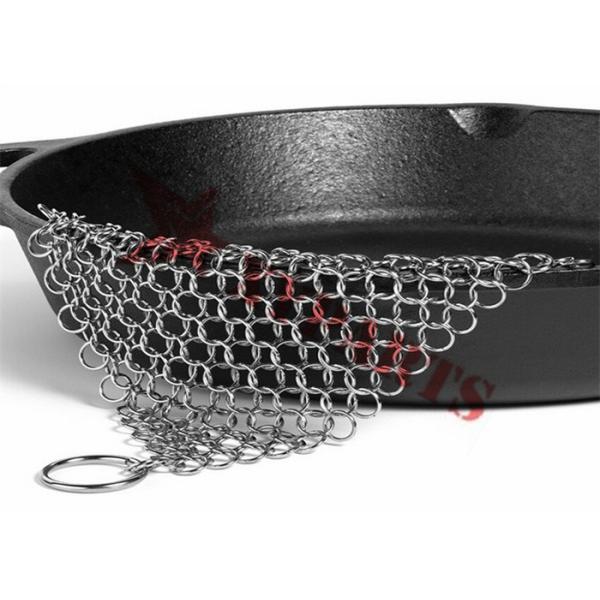 Customizable 7x7inch Chain Mail Cast Iron Cleaner Rust Resistance