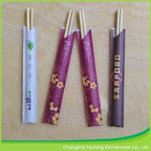 Custom Printed Logo Natural Disposable 23 cm Bamboo Round Chopsticks