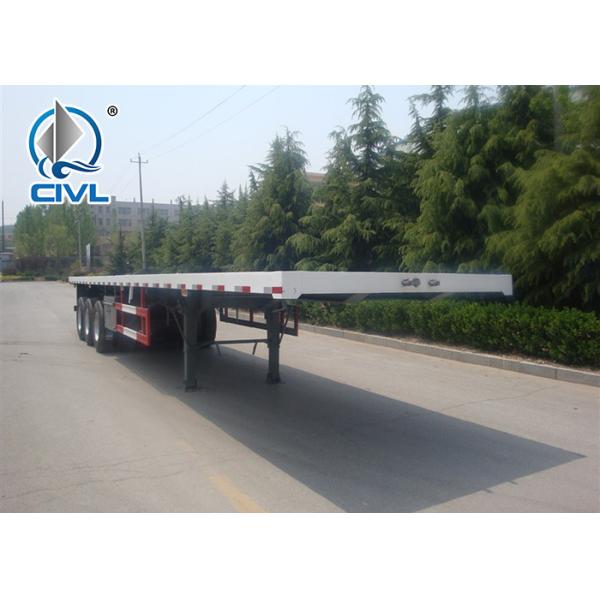 3 Axles New Loading Construction Machines Hydraulic Flatbed Semi Trailer 70 Tons 17m