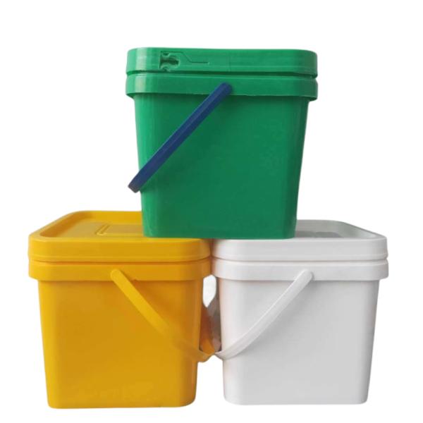 3-25L Square Plastic Buckets Pail Multi-purpose with Handle and Accessories