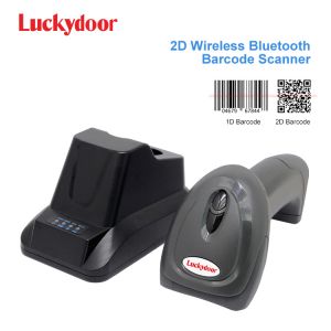 Quality Bluetooth Wireless Barcode Scanner 1D 2D QR Code With Smart Charging Base Cradle for sale
