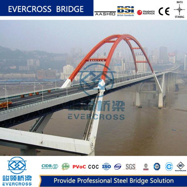 Buy Large Span Painted Steel Arch Bridge Highway Bridge Long Life  at wholesale prices