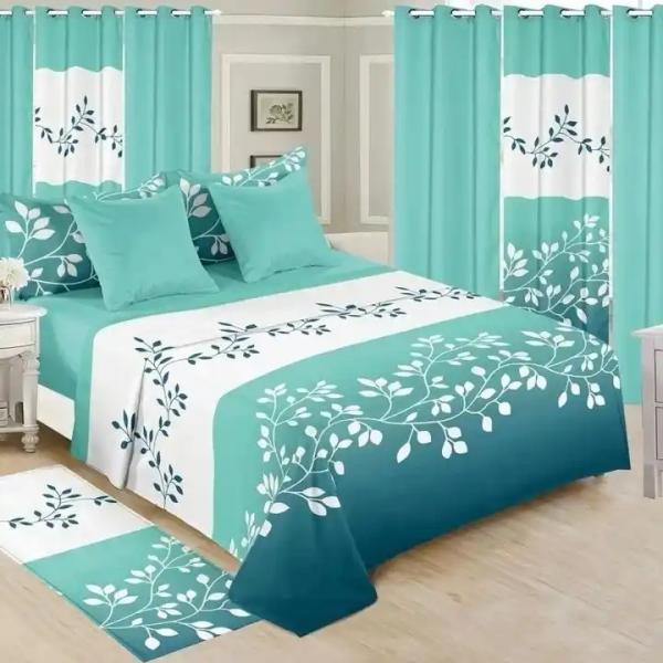 Fashion Red Wedding Flower 13pcs Bedding Set with Customized Size and Matching Curtains