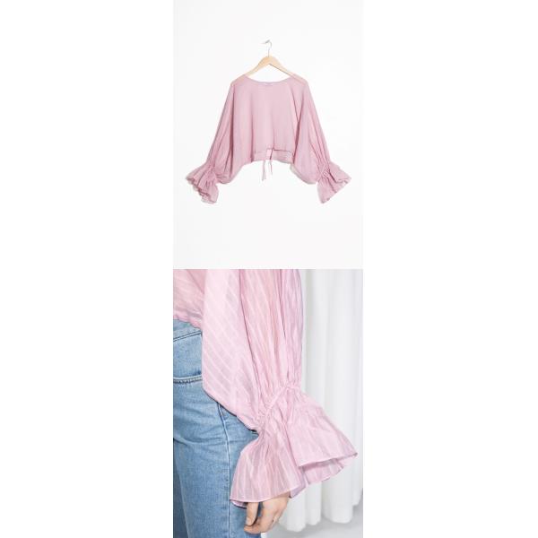 Cotton Fabric Bell Sleeve Women Blouse