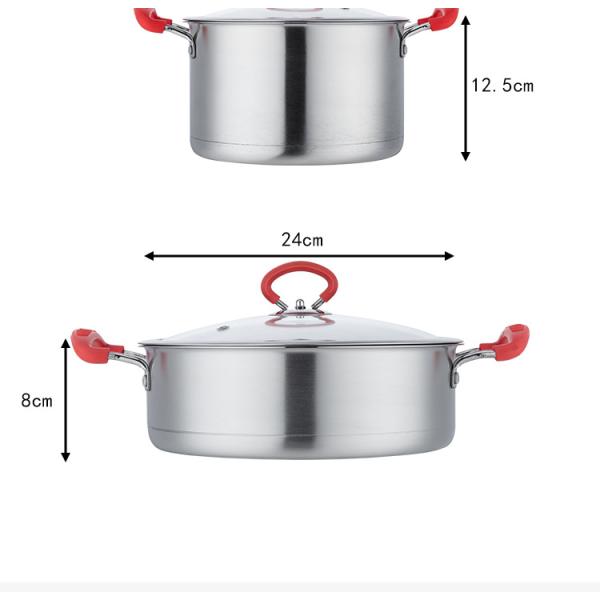 New Arrival Kitchen Cooking Pot Set Stainless Steel Soup Pot Set Cooking Cookware Set