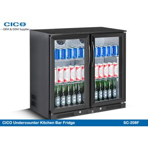 Quality High Capacity 2 Door Beer Bottle Refrigerator Glass Door With Fan Cooling System for sale