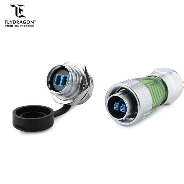 Buy 2018 DH24 Pogo Optical Fiber Circular WaterProof Connector for Signal Transfer, Metal Plug and Socket with Dust Cover at wholesale prices