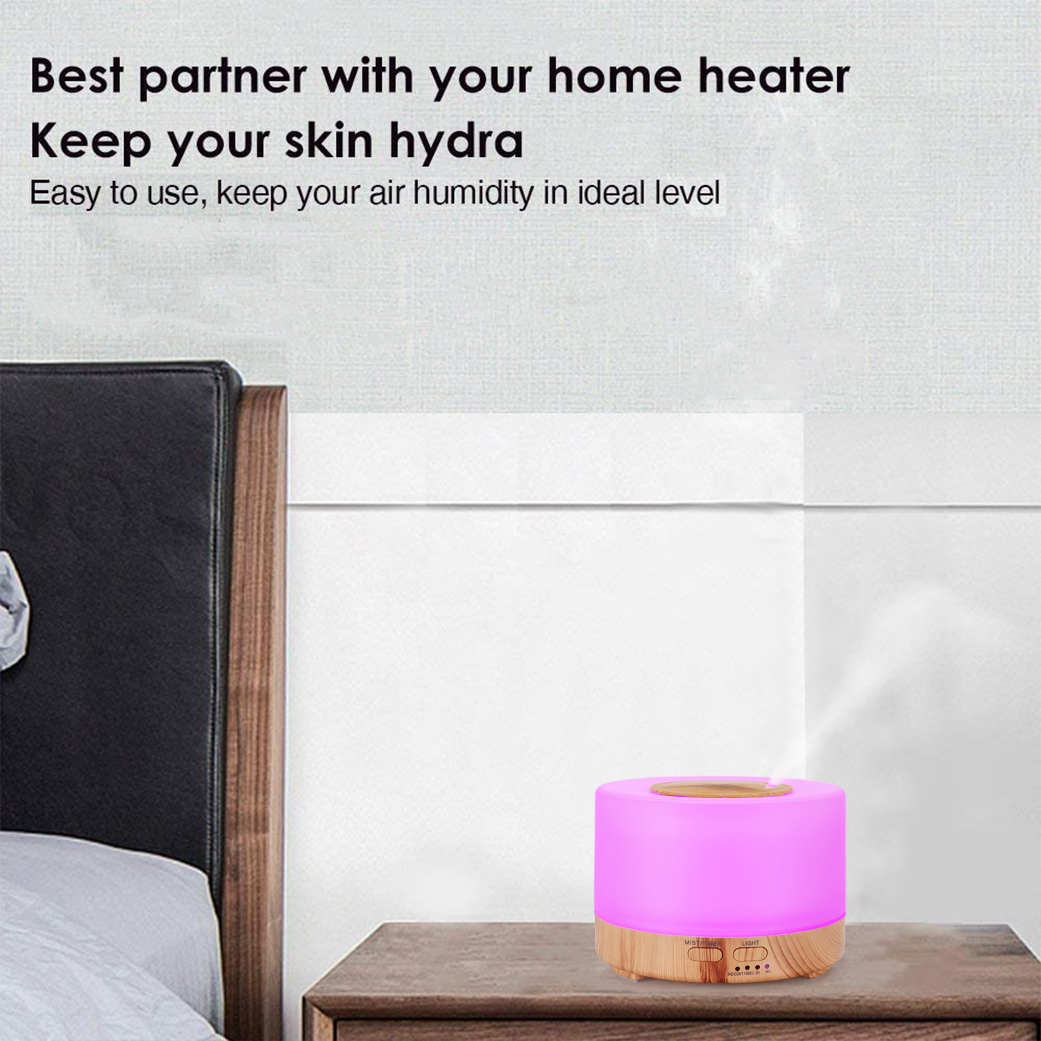 500ml Remote Control Household Aromatherapy Machine Ultrasonic Scent Essential Oil Diffuser Air Humidifier With LED Night Light