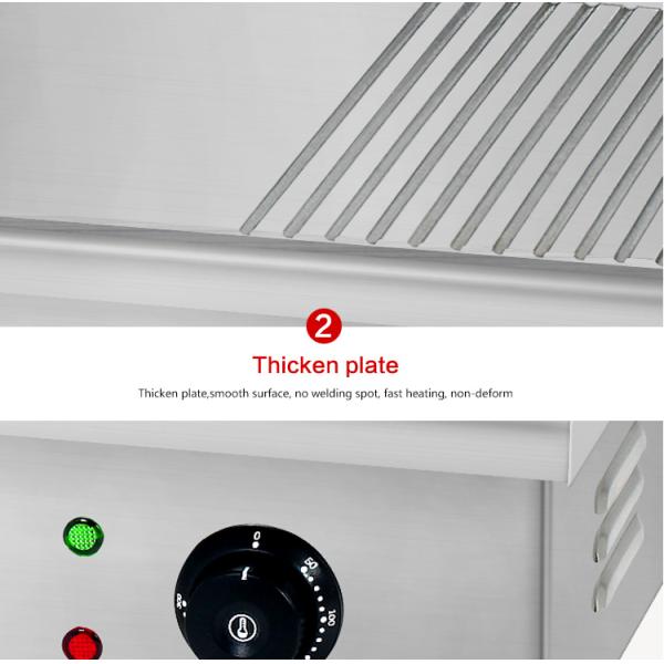 Non-Stick Stainless Steel Electric Flat Top Griddle and Grill for Restaurant Kitchen