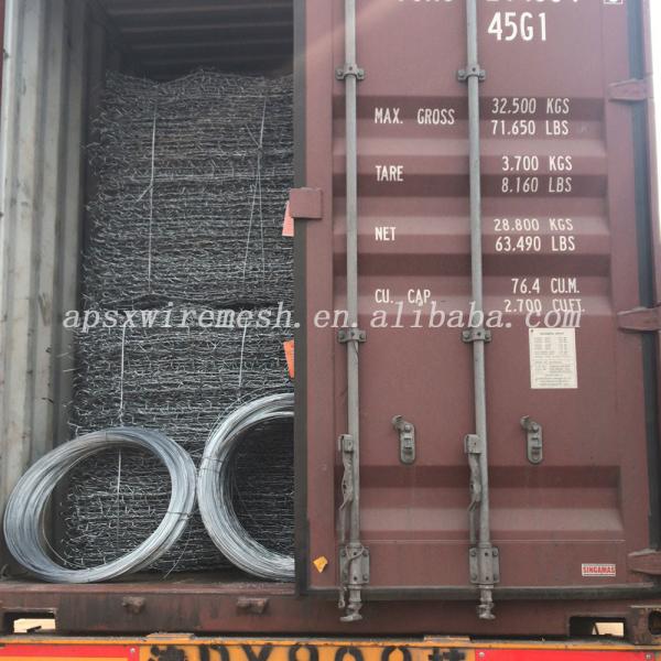 Mesh Size 60mm X 80mm Retaining Wall Gabion Baskets PVC Wire