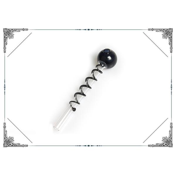 Buy Mini Smoking Glass Oil Burner Black Bobbin Hand Blown Length 5.5 inch at wholesale prices