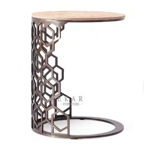 Drawing Room Metal Base Round Corner Table
