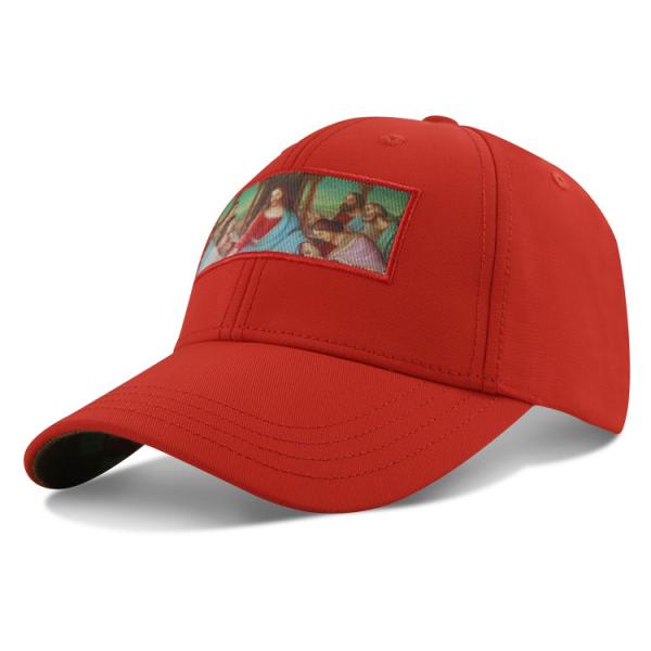 Buy Good quality red 6 panel curved cap sublimation red hats at wholesale prices