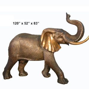 Corrosion Resistance Metal Elephant Garden Sculpture In 200cm Height
