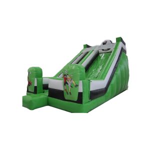 Children Fun Park Inflatable Green Football Slide For Rentals