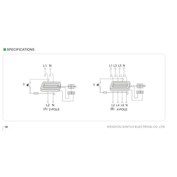 Without Delay Type 4 Poles 6kA Rccb Circuit Breaker