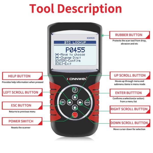Multi-languages large screen car Code Reader OBD2 Diagnostic Tool