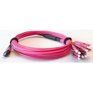 Trunk Harness MPO OM4 LC Fan Out Fiber Optic Patch Cord