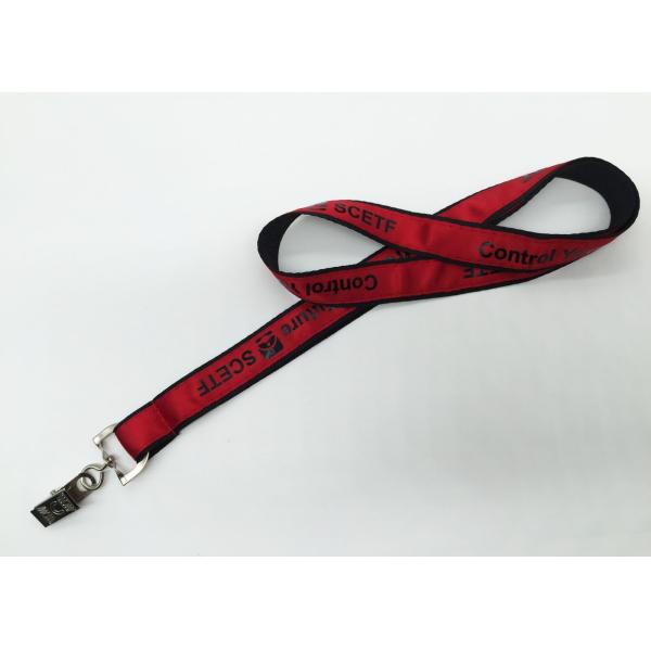 Buy Advertisement Black Imprinted neck Silk Screen Lanyards with ID cards at wholesale prices