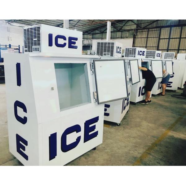 Commercial Single Door Ice Storage Merchandiser With Sticker