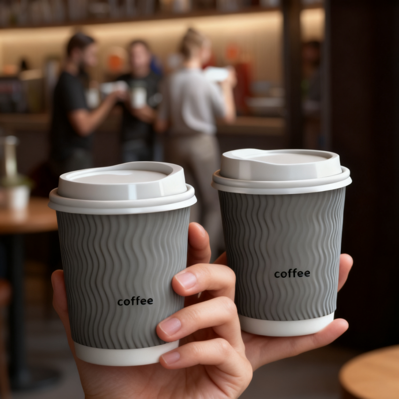 Biodegradable disposable double wall coffee paper cup eco-friendly customization