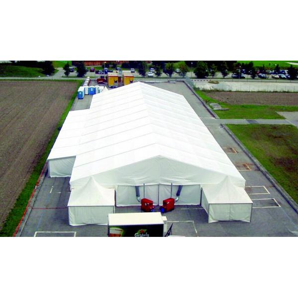 10x15m / 10x5m Outdoor Warehouse Tent Wooden Floor White PVC Cover For Trade Reception European Style