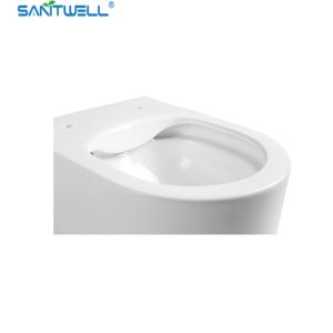 Sanitwell SWJ0425 Bathroom wc white toilet bowl rimless flush