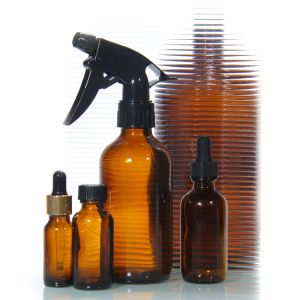 Cosmetic Set Cream Glass Bottle with Pump Luxury Square and Sircular Shape