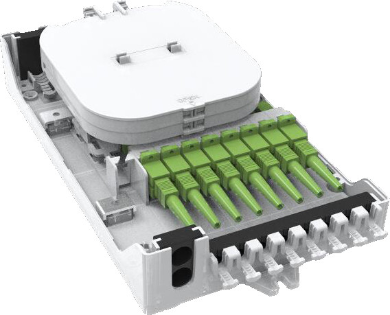 GFS-8ZT,fiber distribution box,splitter box,Max Capacity 8 cores,,size 235*126*52mm, Material: PC+ABS,IP 65