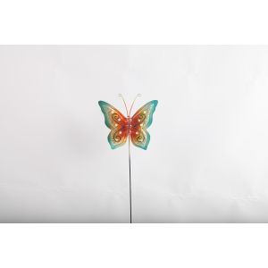 Hollow Out Colorful Metal Butterfly Outdoor Garden Decorations with Glass Beads