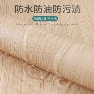 Smoke Proof Wood Grain Wallpaper 0.28mm-0.3mm Wood Effect Kitchen Wallpaper