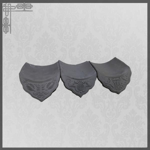 250mm 220mm Chinese Clay Roof Tiles Temple Garden Matte Unglazed
